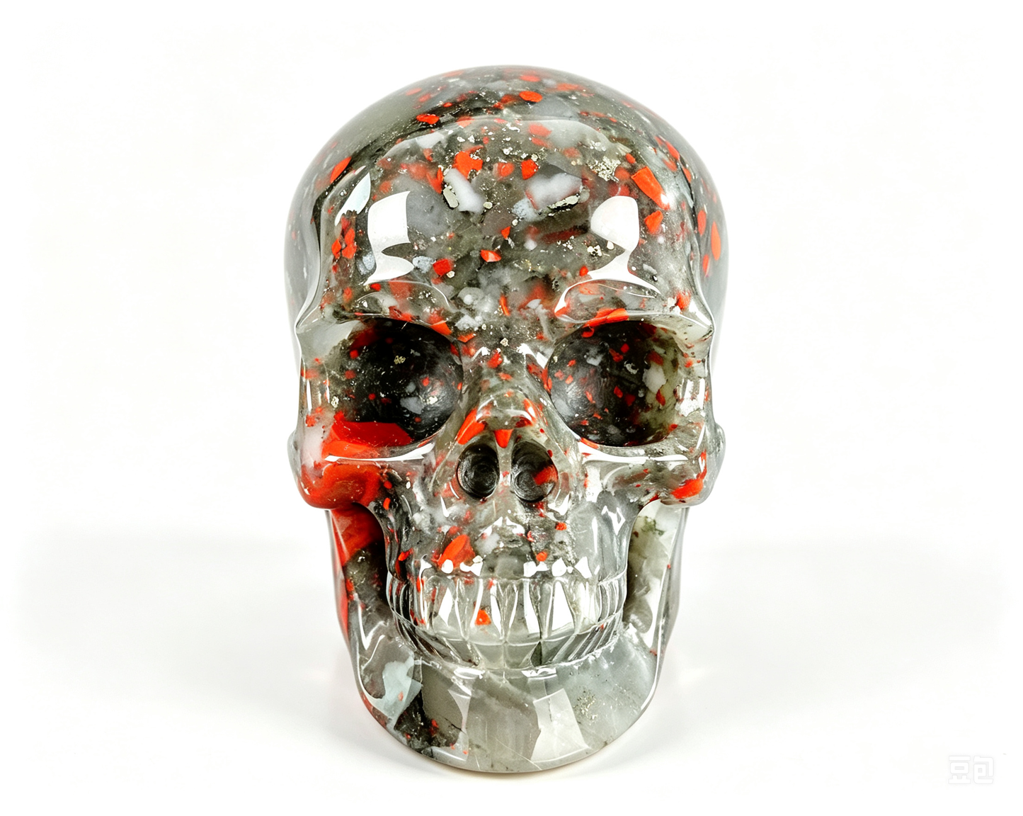 3.0"Natural African Bloodstone Crystal Skull Spiritual Calming Ornament