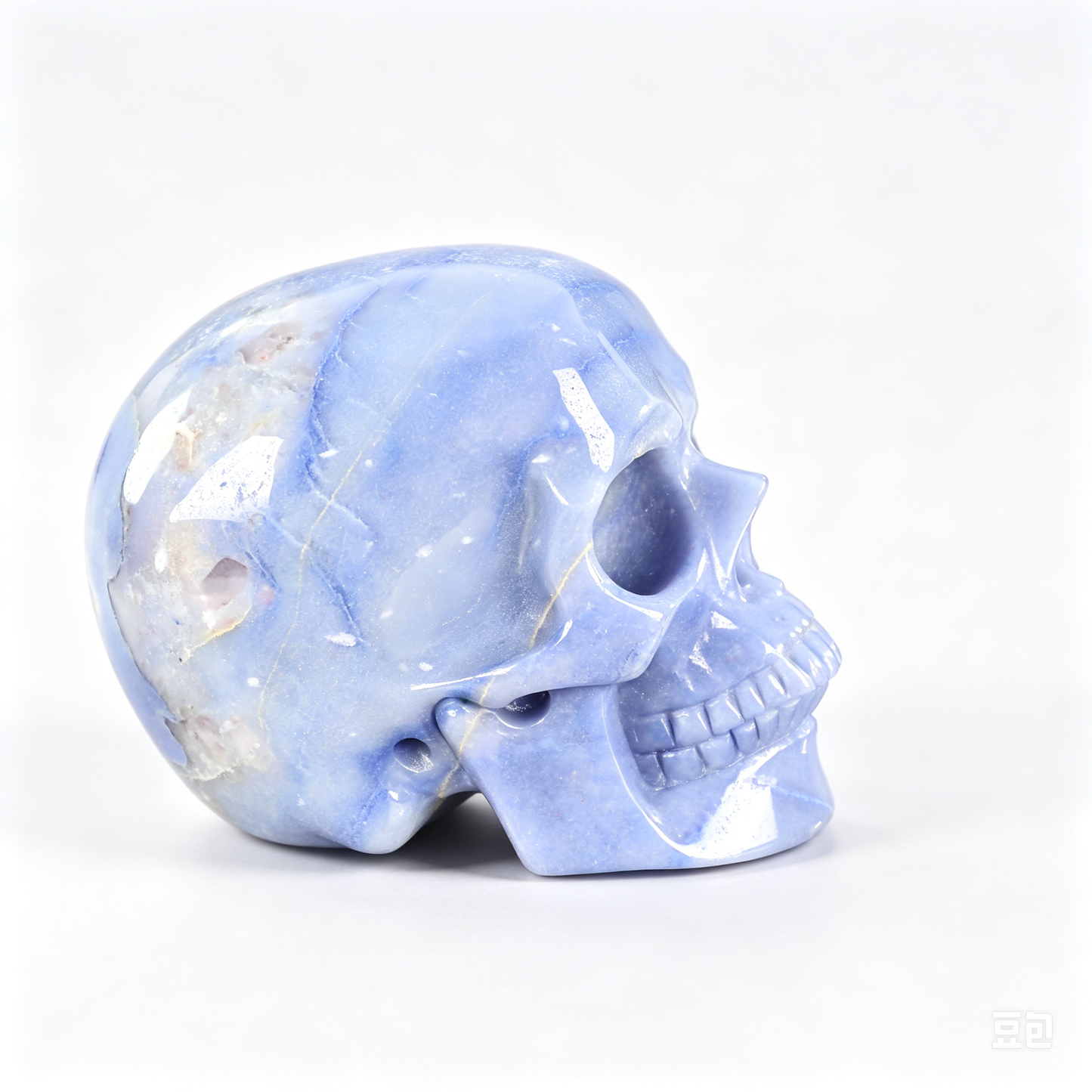 3.0"Natural Blue Aventurine Crystal Skull Spiritual Soothing Ornament