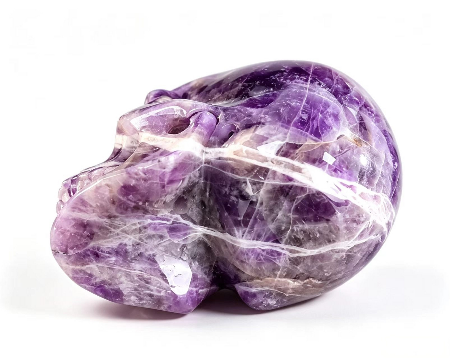 2.2" Natural Amethyst Crystal Skull Spiritual Calming Ornament