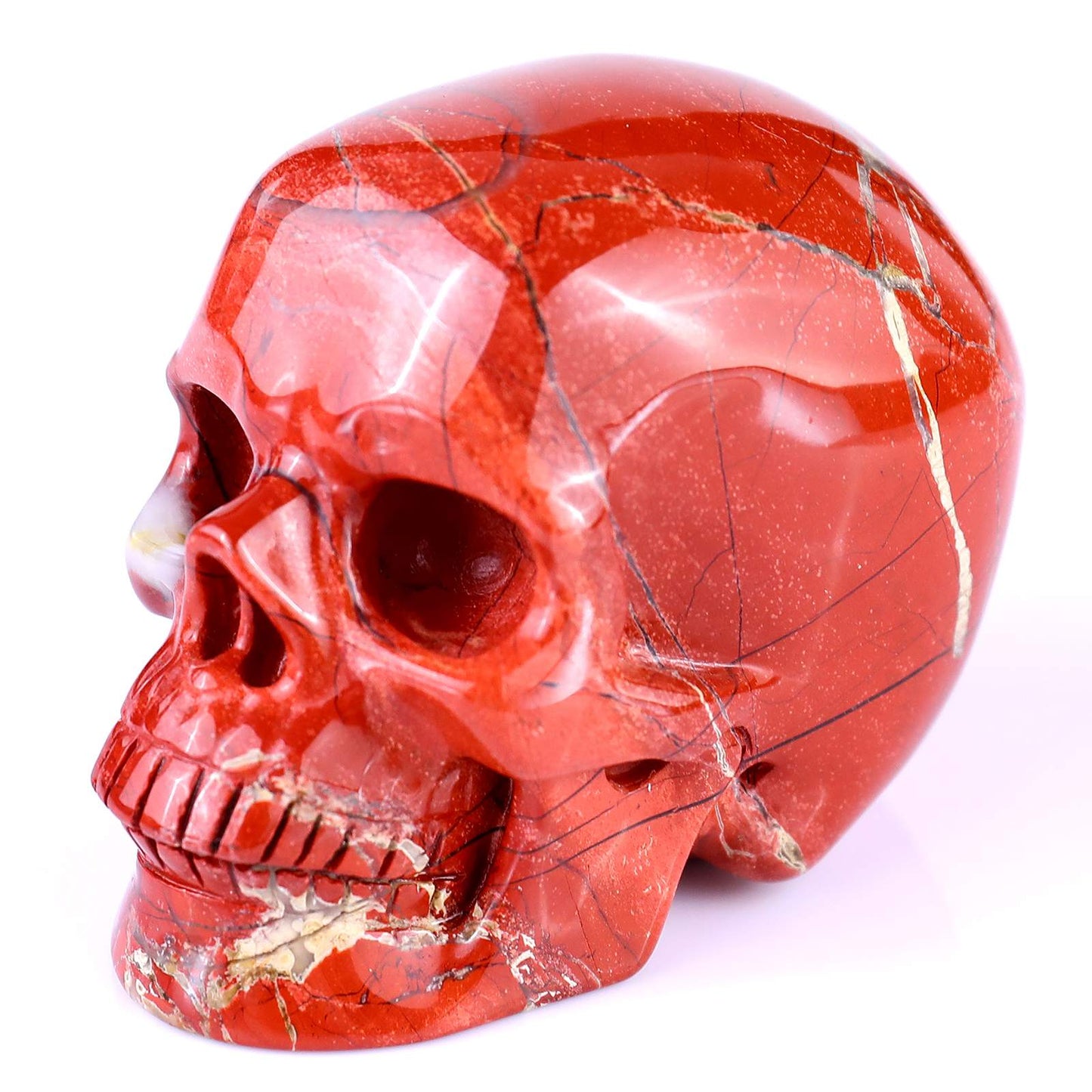 2.2" Natural Red Jasper Crystal Skull Root Chakra Healing Ornament