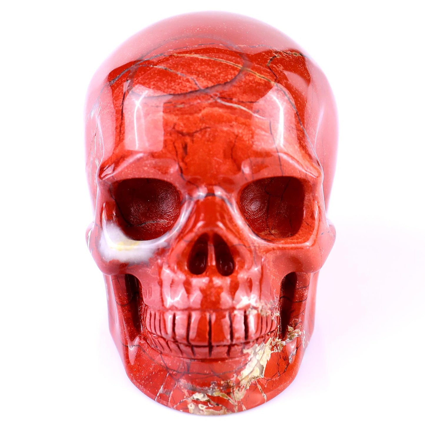 2.2" Natural Red Jasper Crystal Skull Root Chakra Healing Ornament