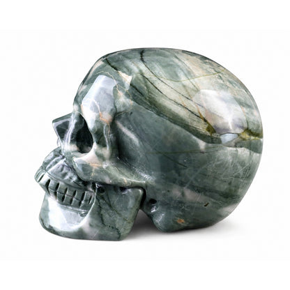 Nine Dragon Jade crystal skull left side