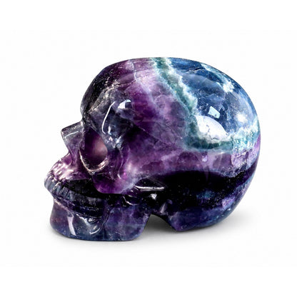 Fluorite crystal skull left side