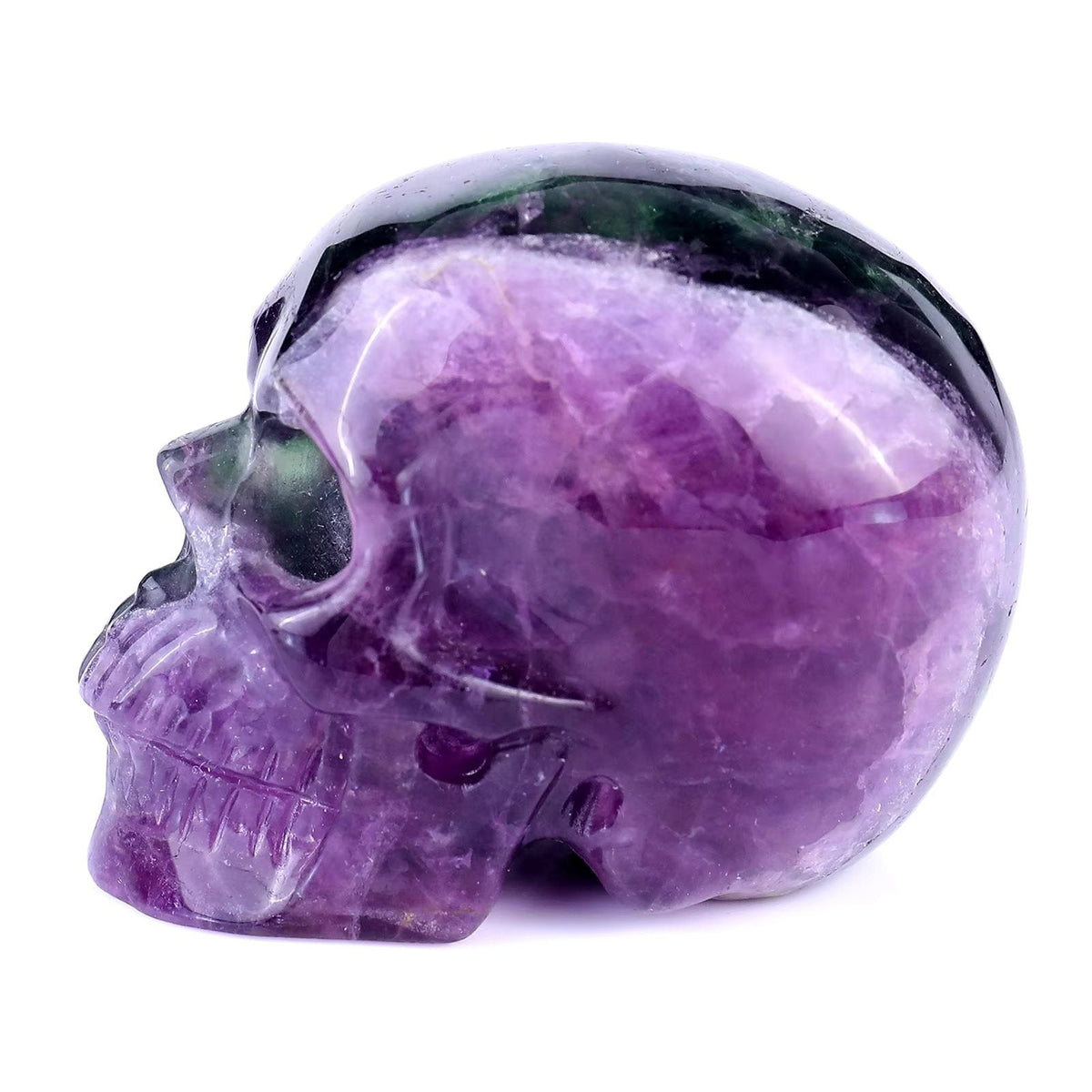 Fluorite crystal skull left side