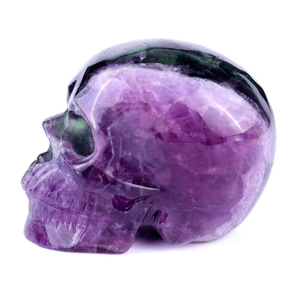 Fluorite crystal skull left side