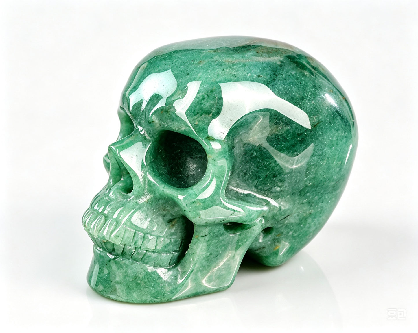 3.0"Natural Green Aventurine Crystal Skull Spiritual Prosperity Ornament