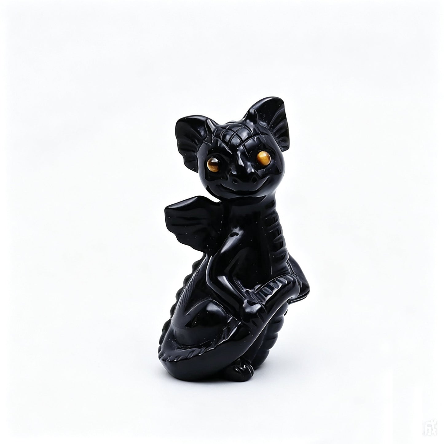 Natural Crystal Hand Carved Cute Baby Dragon Figurine, Fantasy Spirit Animal Spiritual Healing Home Altar Decor