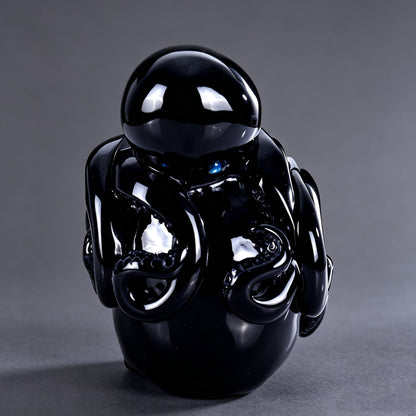 3"Black Obsidian Crystal Skull and Octopus