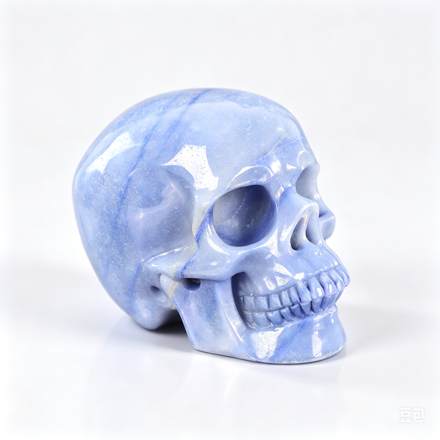 2.2"Natural Blue Aventurine Crystal Skull Spiritual Soothing Ornament