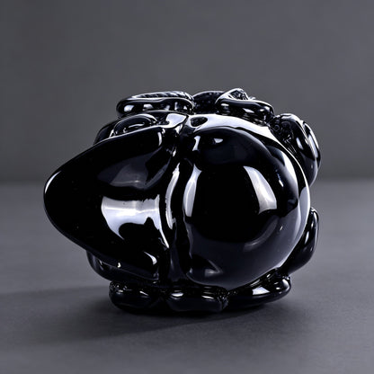 3"Black Obsidian Crystal Skull and Octopus