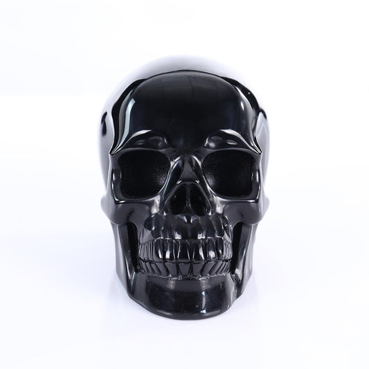3.0" Natural Black Obsidian Crystal Skull Energy Cleansing Ornament
