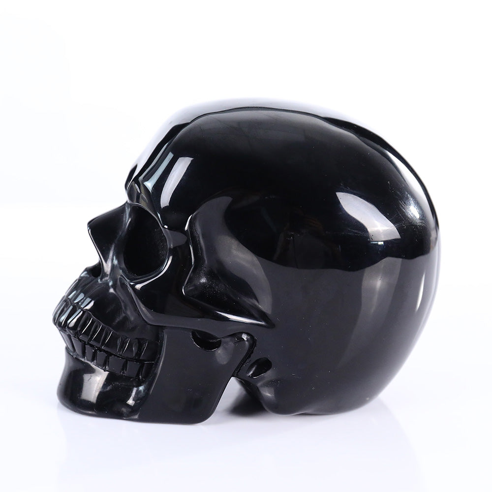 3.0" Natural Black Obsidian Crystal Skull Energy Cleansing Ornament
