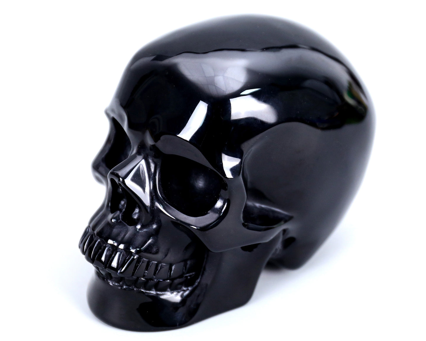 2.2" Natural Black Obsidian Crystal Skull Energy Cleansing Ornament