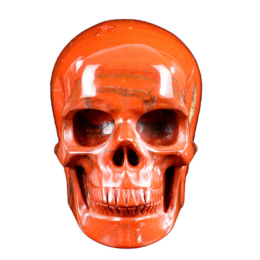 3.0" Natural Red Jasper Crystal Skull Root Chakra Healing Ornament
