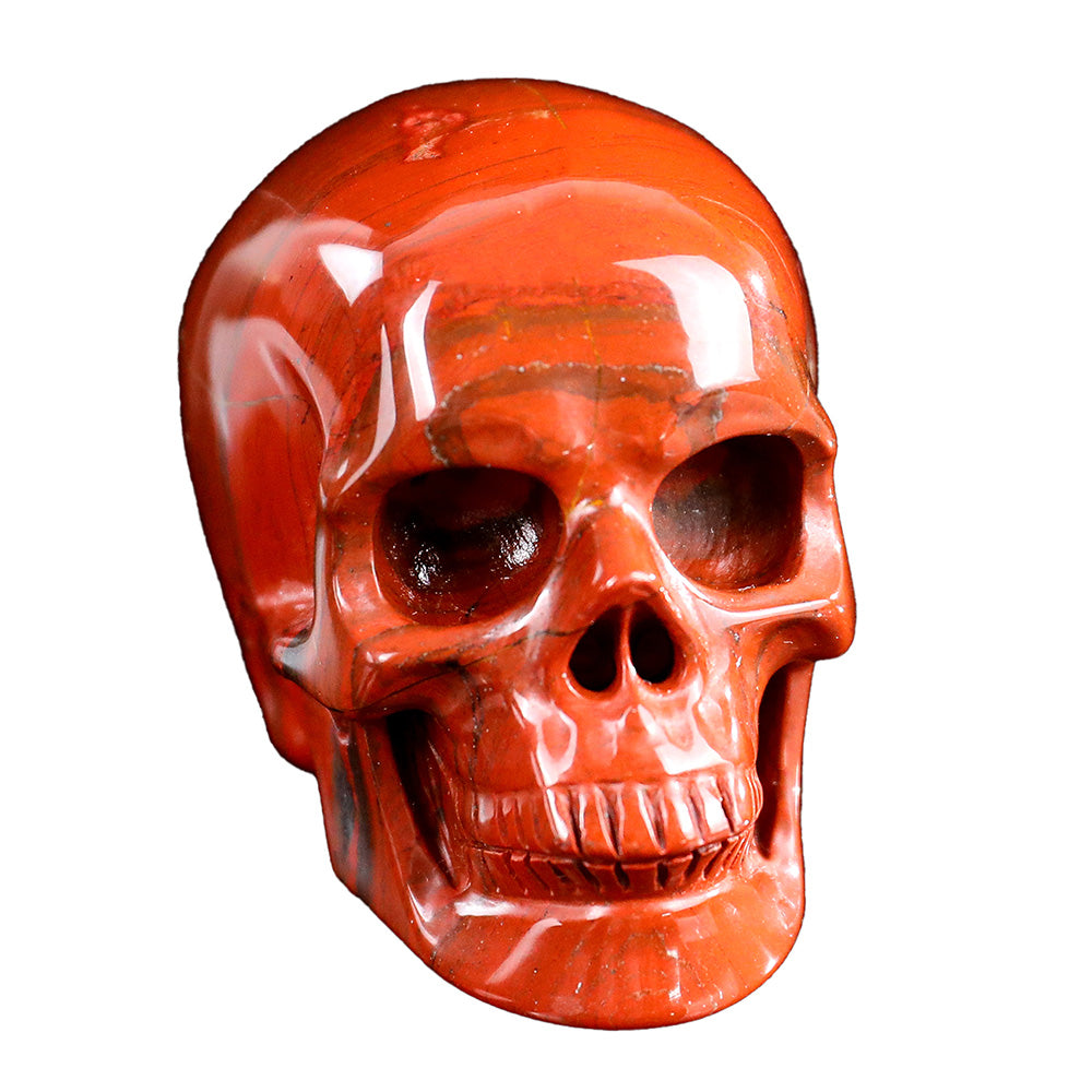 3.0" Natural Red Jasper Crystal Skull Root Chakra Healing Ornament
