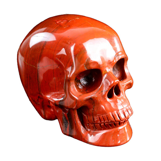 3.0" Natural Red Jasper Crystal Skull Root Chakra Healing Ornament