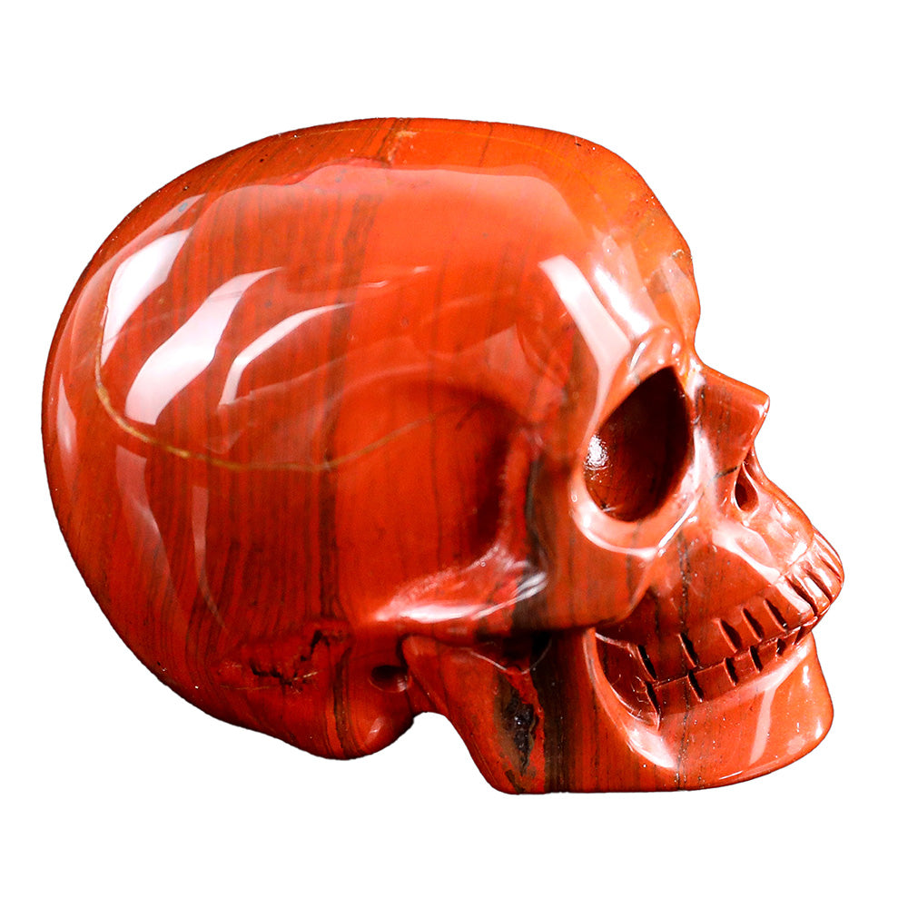 3.0" Natural Red Jasper Crystal Skull Root Chakra Healing Ornament