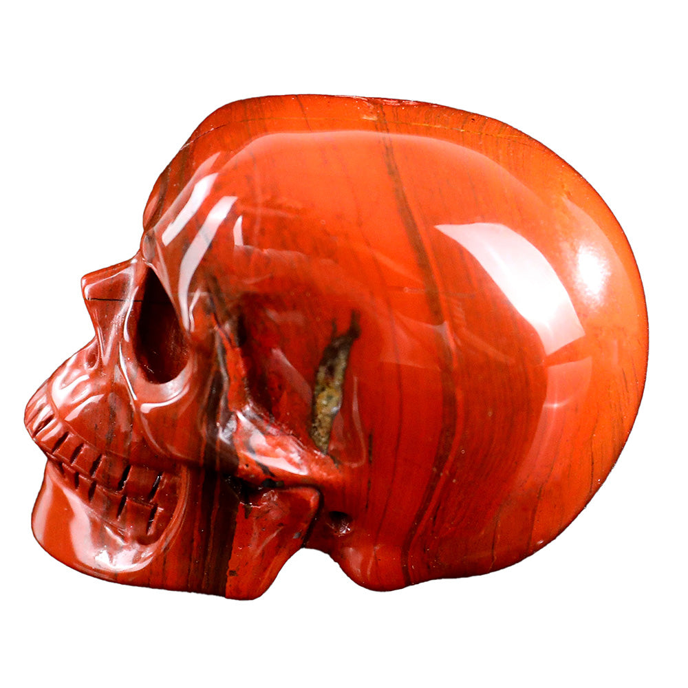 3.0" Natural Red Jasper Crystal Skull Root Chakra Healing Ornament