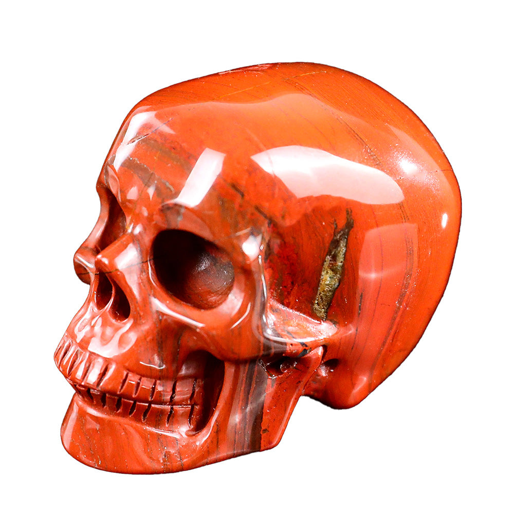 3.0" Natural Red Jasper Crystal Skull Root Chakra Healing Ornament