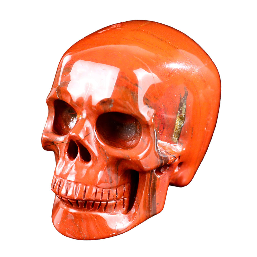 3.0" Natural Red Jasper Crystal Skull Root Chakra Healing Ornament