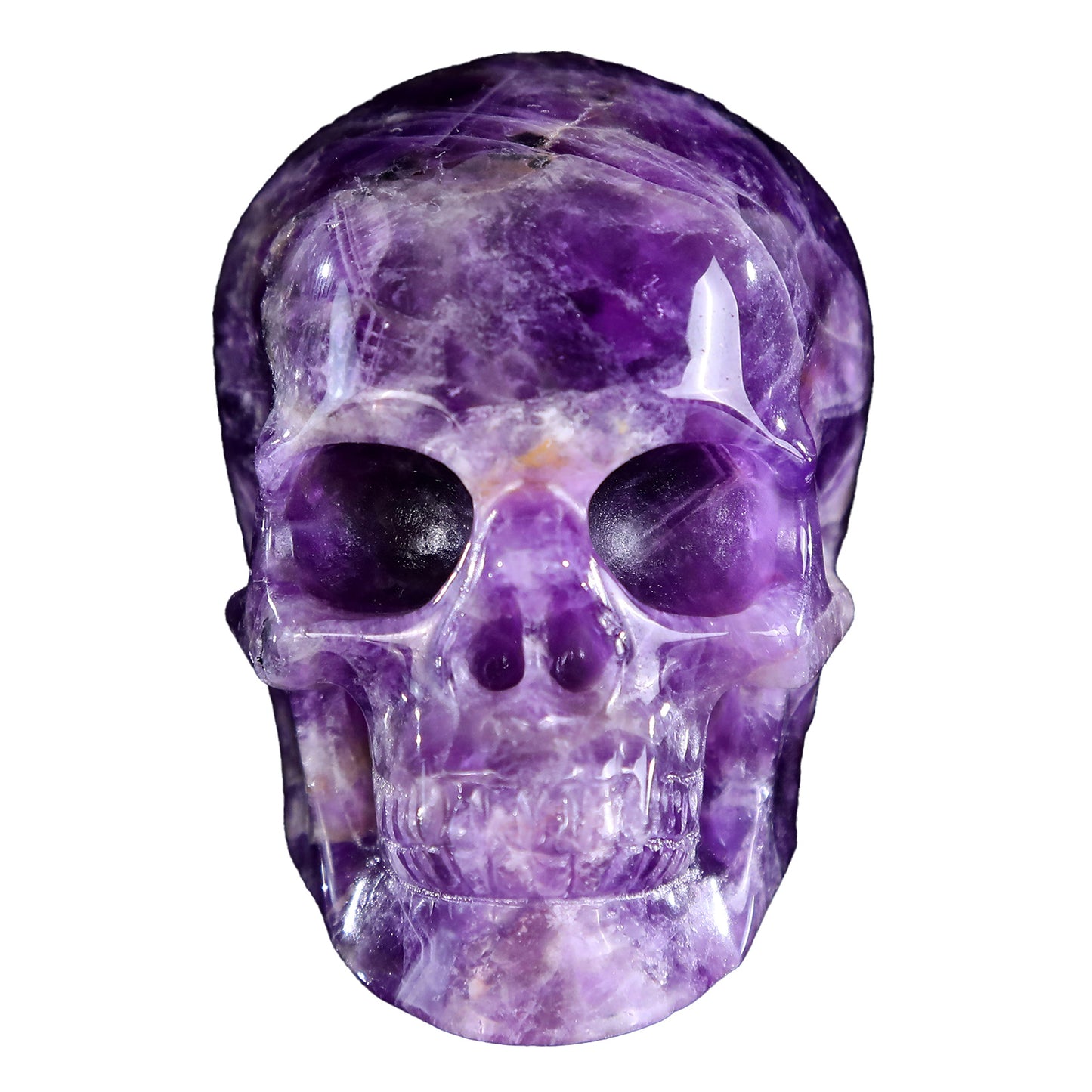3.0" Natural Amethyst Crystal Skull Spiritual Calming Ornament