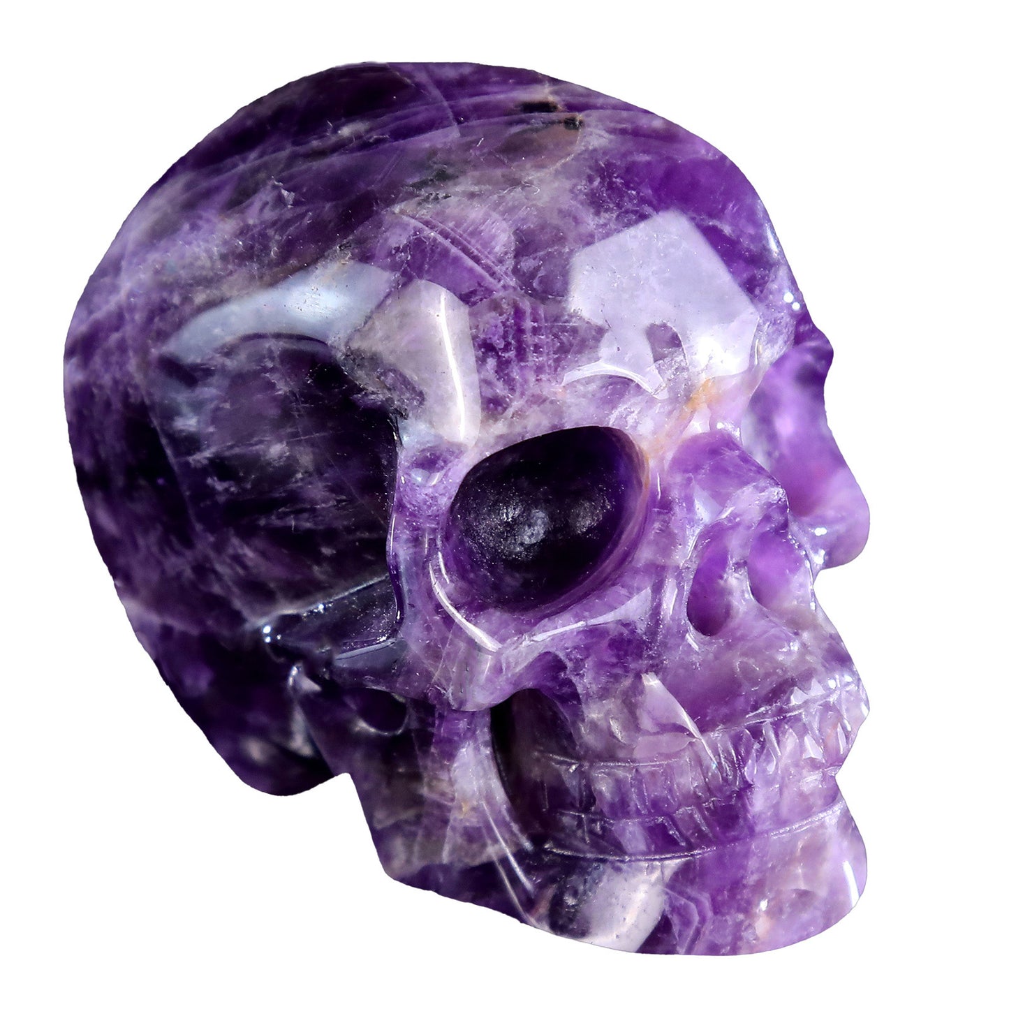 3.0" Natural Amethyst Crystal Skull Spiritual Calming Ornament