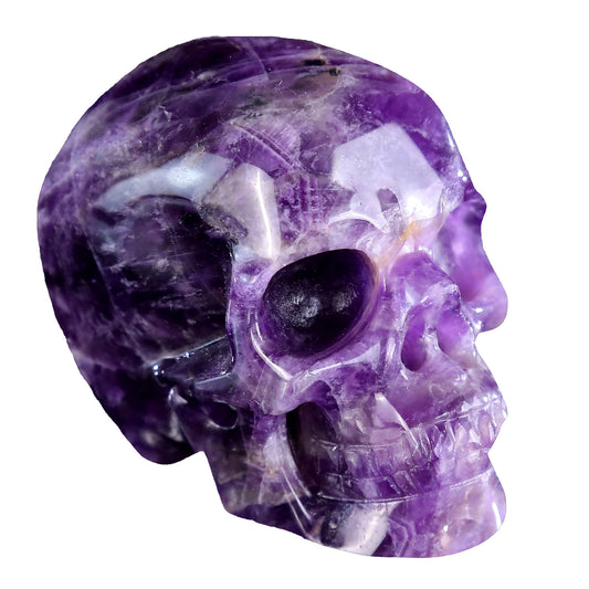 3.0" Natural Amethyst Crystal Skull Spiritual Calming Ornament