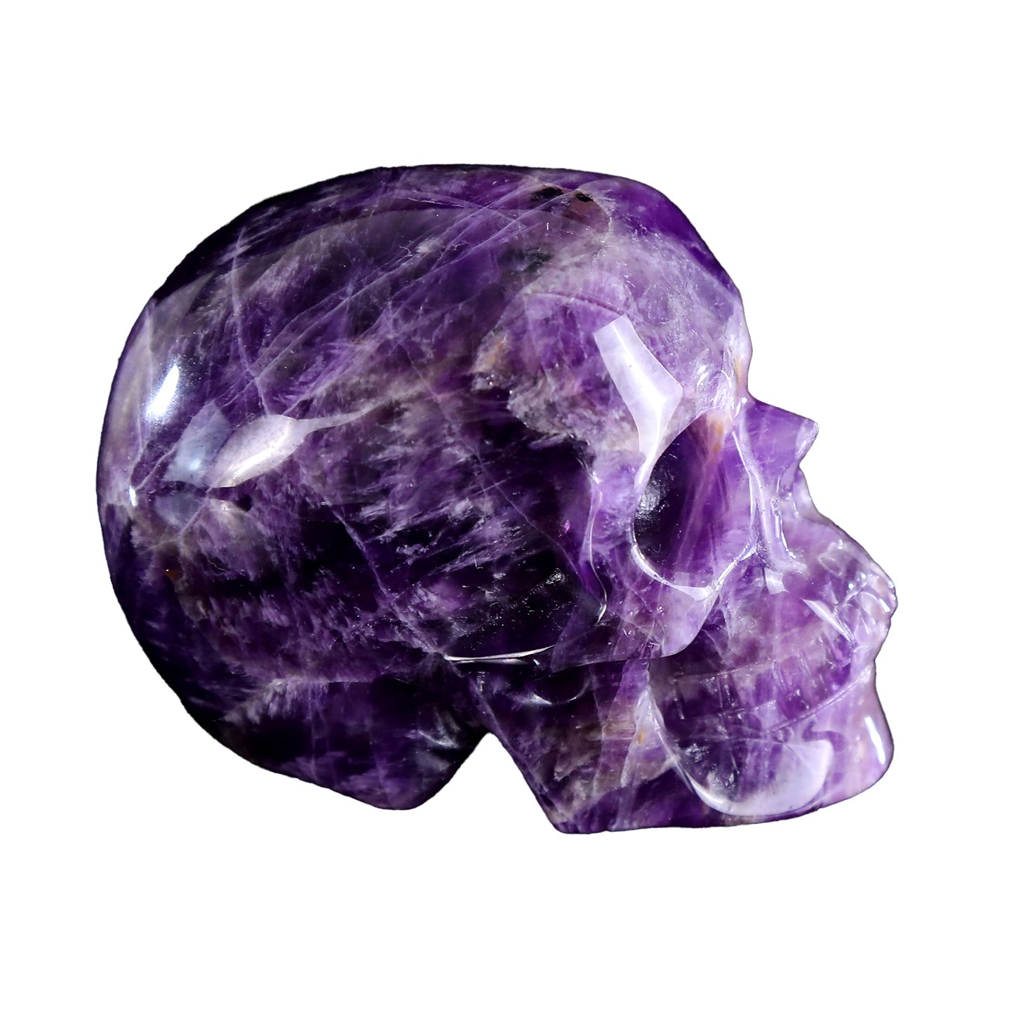 3.0" Natural Amethyst Crystal Skull Spiritual Calming Ornament
