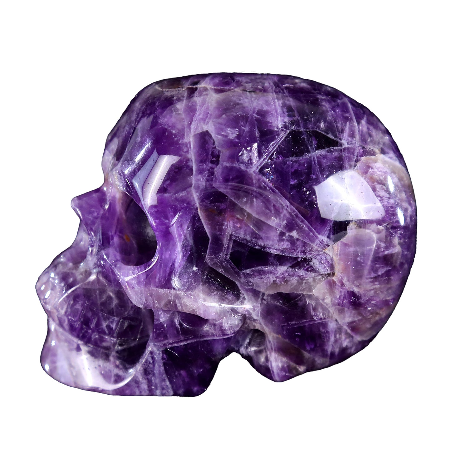 3.0" Natural Amethyst Crystal Skull Spiritual Calming Ornament