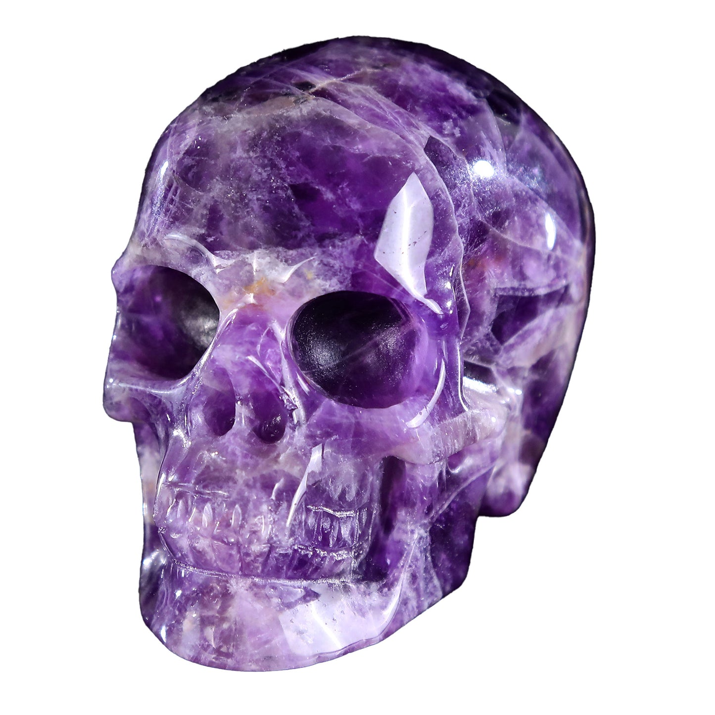 3.0" Natural Amethyst Crystal Skull Spiritual Calming Ornament