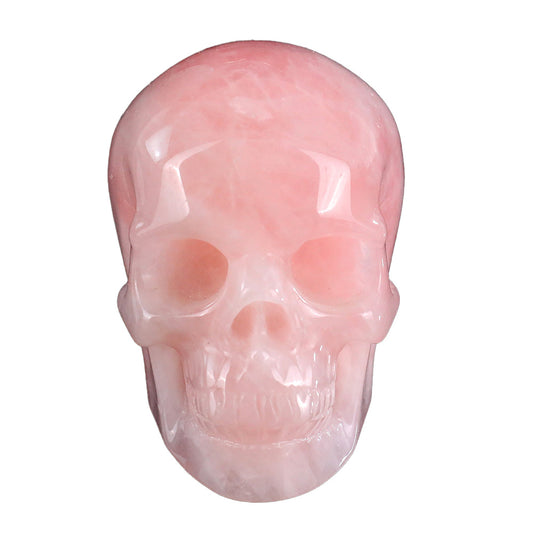 3.0" Natural Rose Quartz Crystal Skull Love Healing Ornament