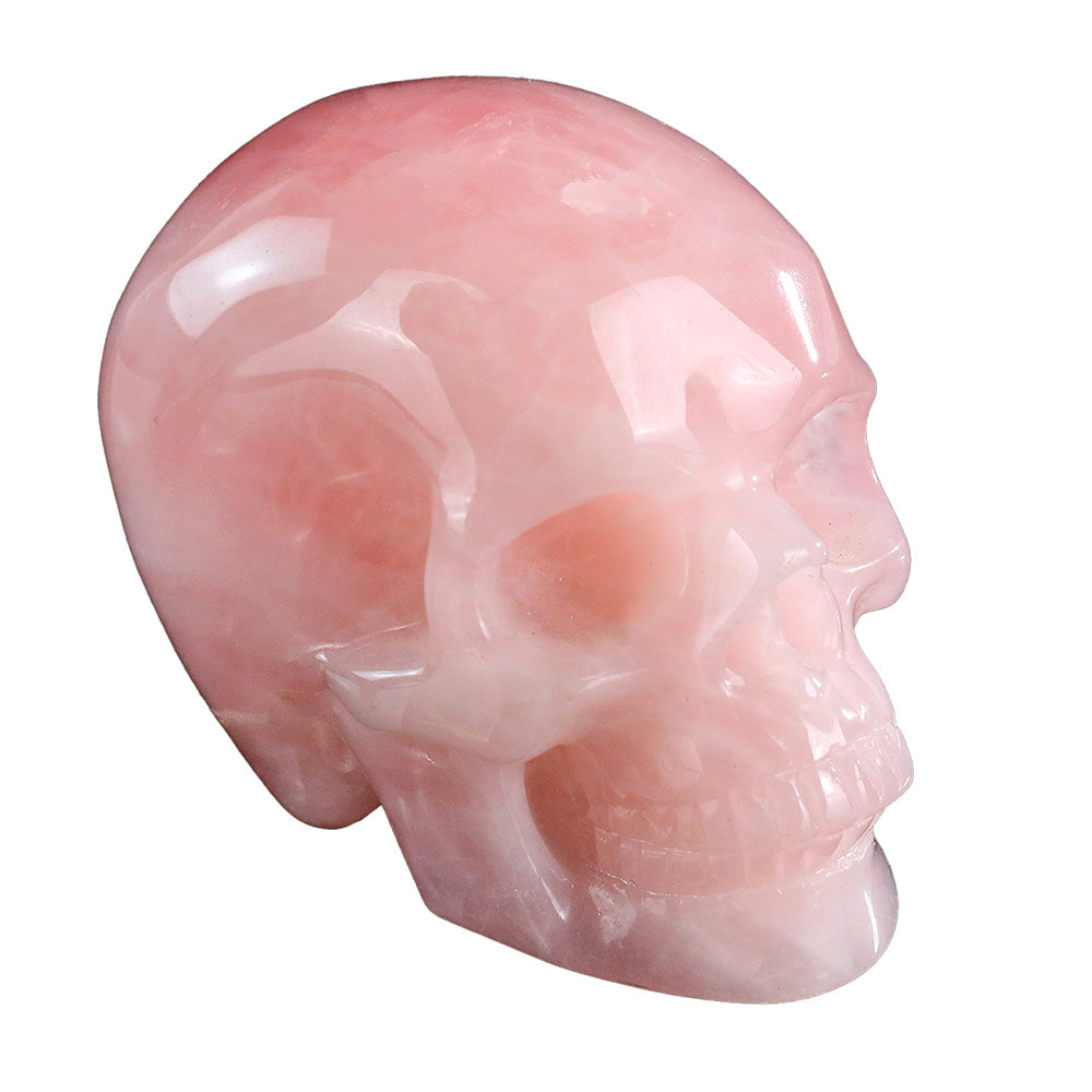 3.0" Natural Rose Quartz Crystal Skull Love Healing Ornament