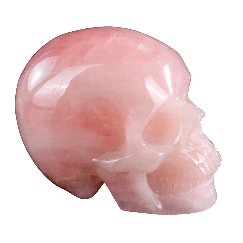 3.0" Natural Rose Quartz Crystal Skull Love Healing Ornament