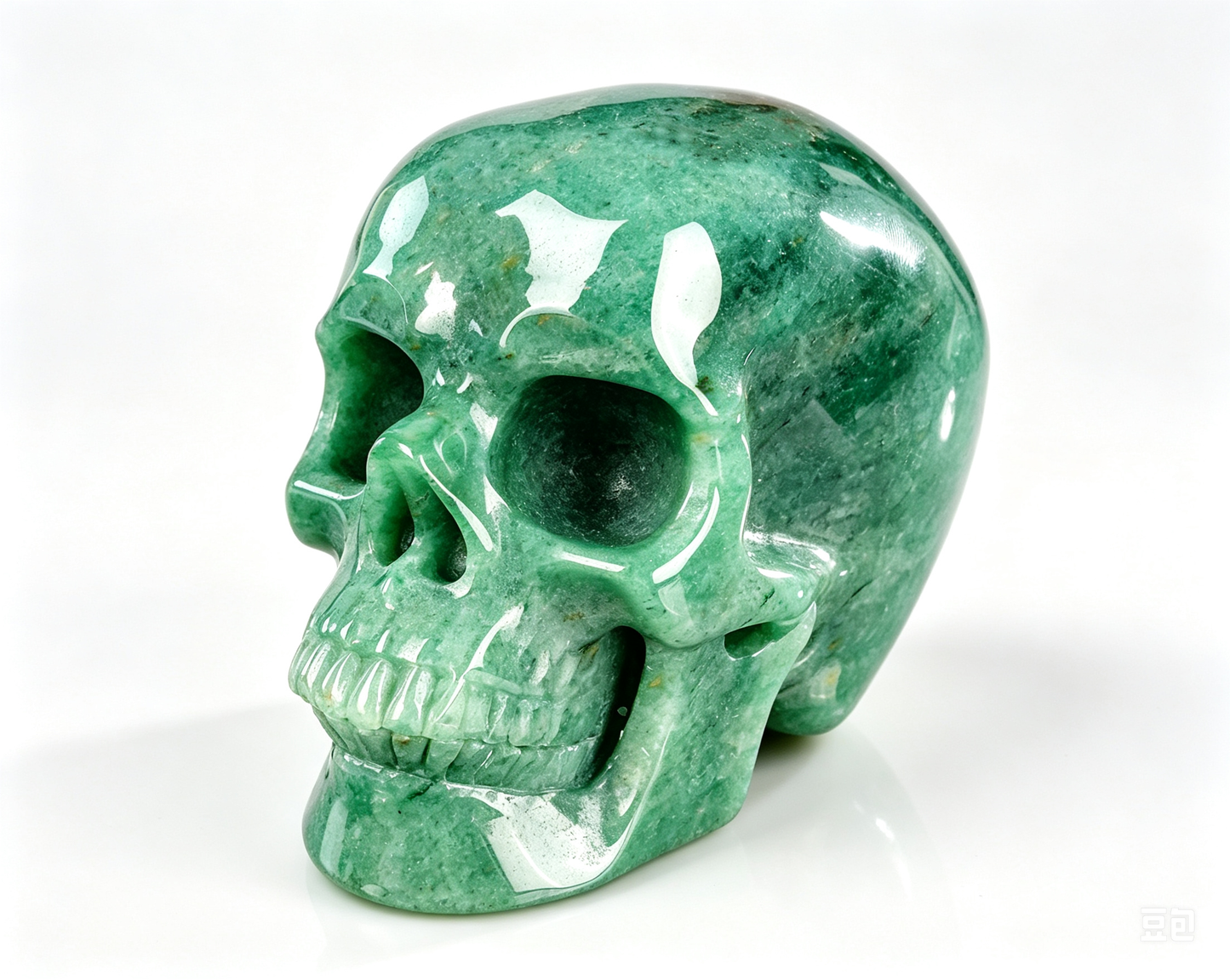 3.0"Natural Green Aventurine Crystal Skull Spiritual Prosperity Ornament