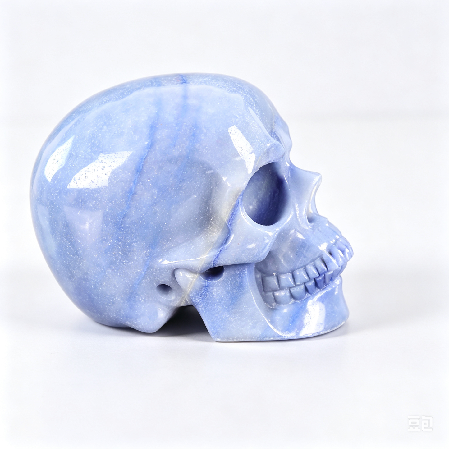 2.2"Natural Blue Aventurine Crystal Skull Spiritual Soothing Ornament