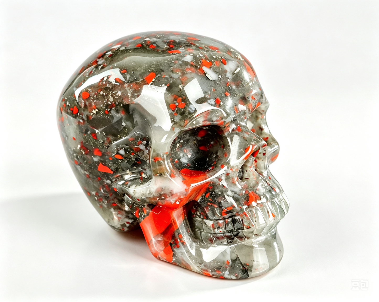 3.0"Natural African Bloodstone Crystal Skull Spiritual Calming Ornament