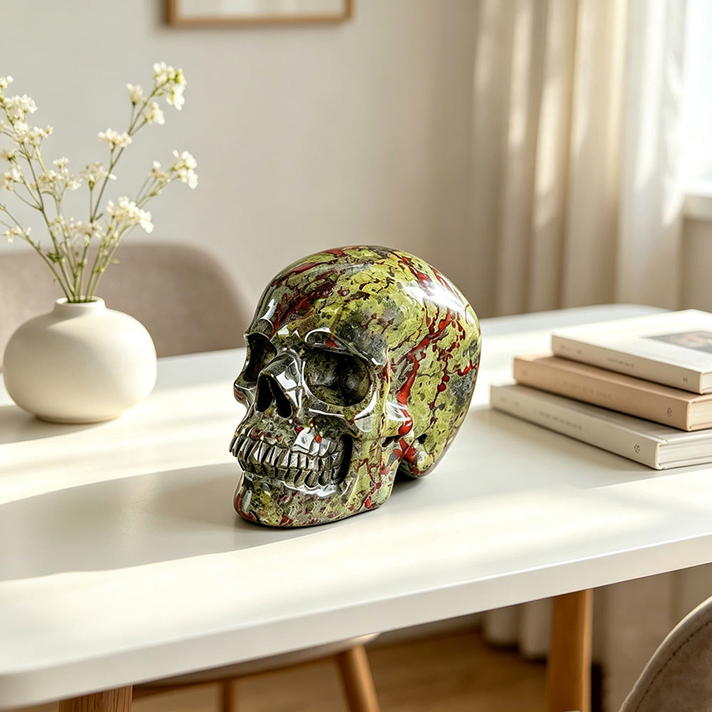 2.2" Dragon Bloodstone Crystal Skull – A Noble Healing Skull