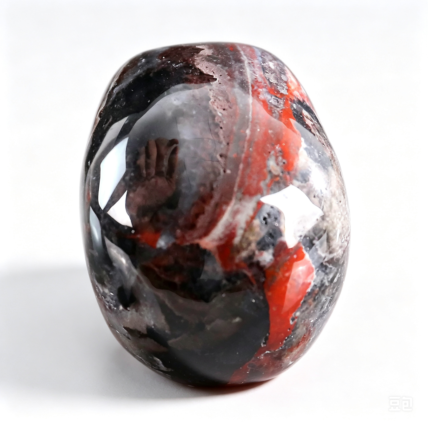 2.2"Natural Red Lace Agate Crystal Skull Spiritual Emotional Balance Ornament
