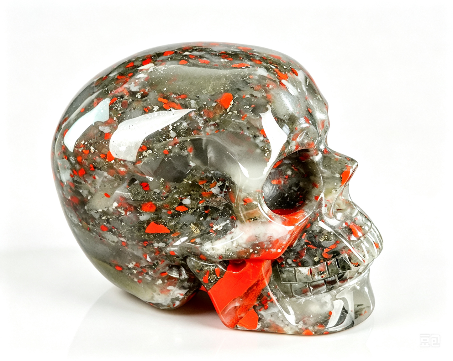 3.0"Natural African Bloodstone Crystal Skull Spiritual Calming Ornament