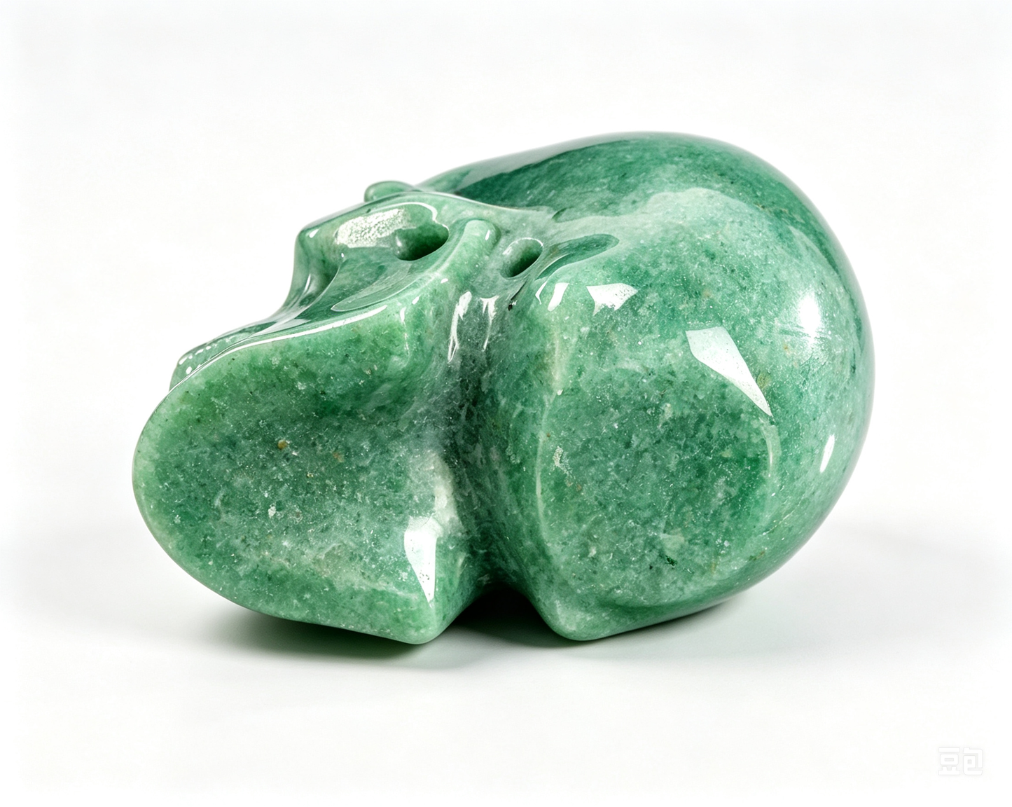 3.0"Natural Green Aventurine Crystal Skull Spiritual Prosperity Ornament