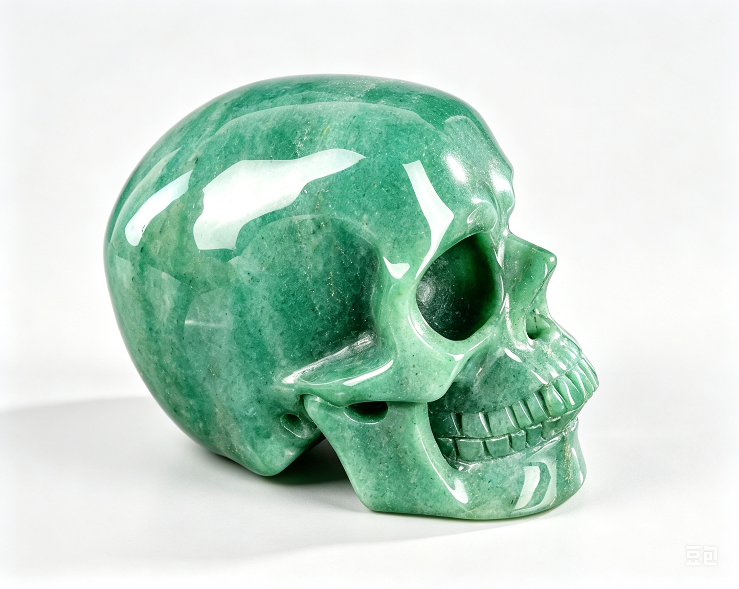 2.2"Natural Green Aventurine Crystal Skull Spiritual Prosperity Ornament