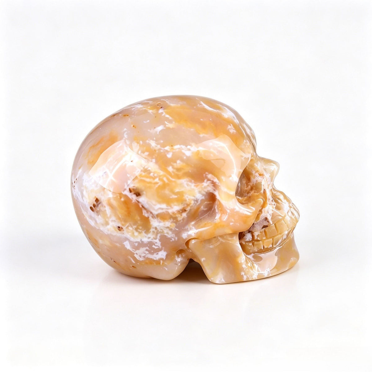 2.2" Yellow Chalcedony Crystal Skull - Side Profile