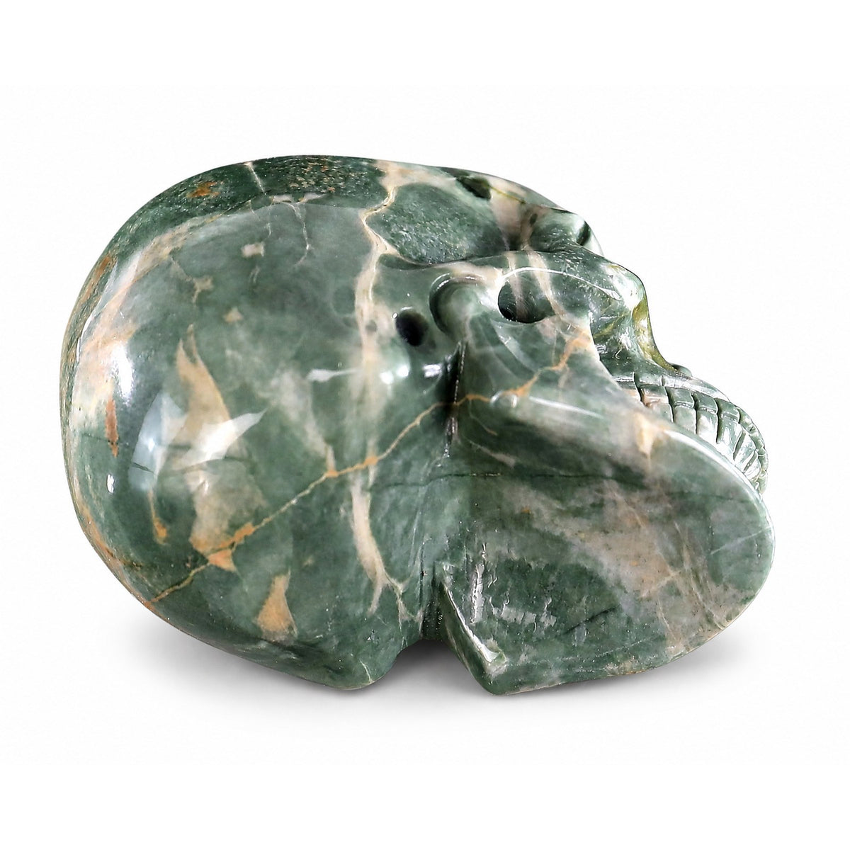 Nine Dragon Jade crystal skull right side