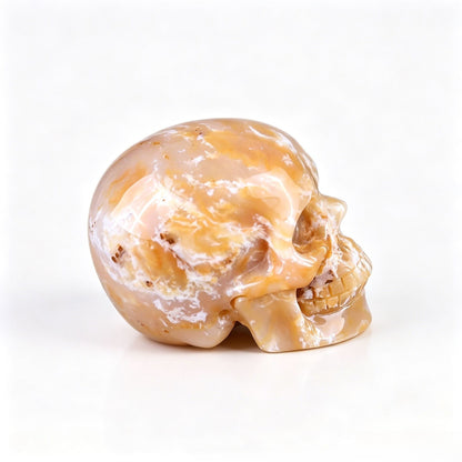 4.5" Yellow Chalcedony Crystal Skull - Side Profile