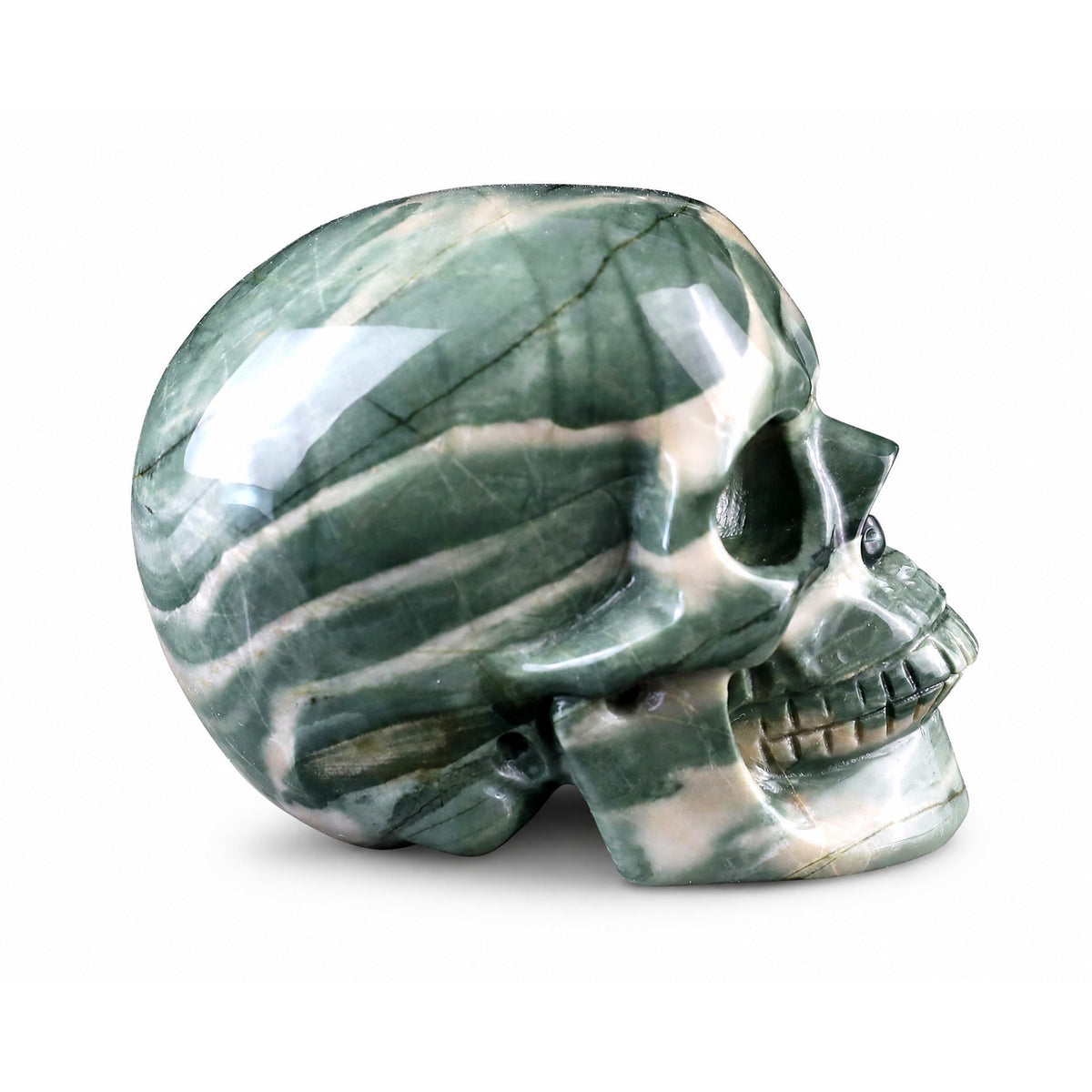Nine Dragon Jade crystal skull right side