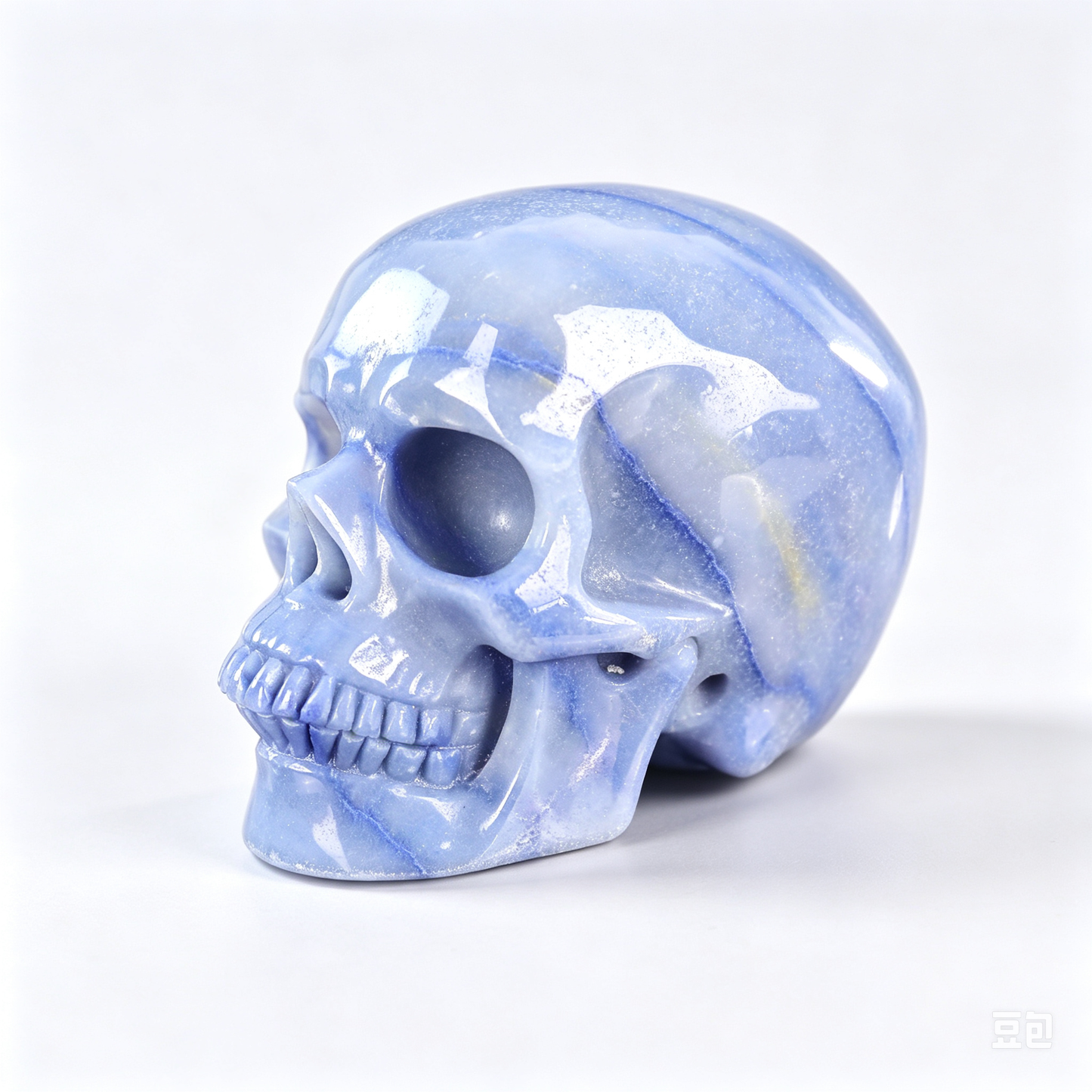 2.2"Natural Blue Aventurine Crystal Skull Spiritual Soothing Ornament