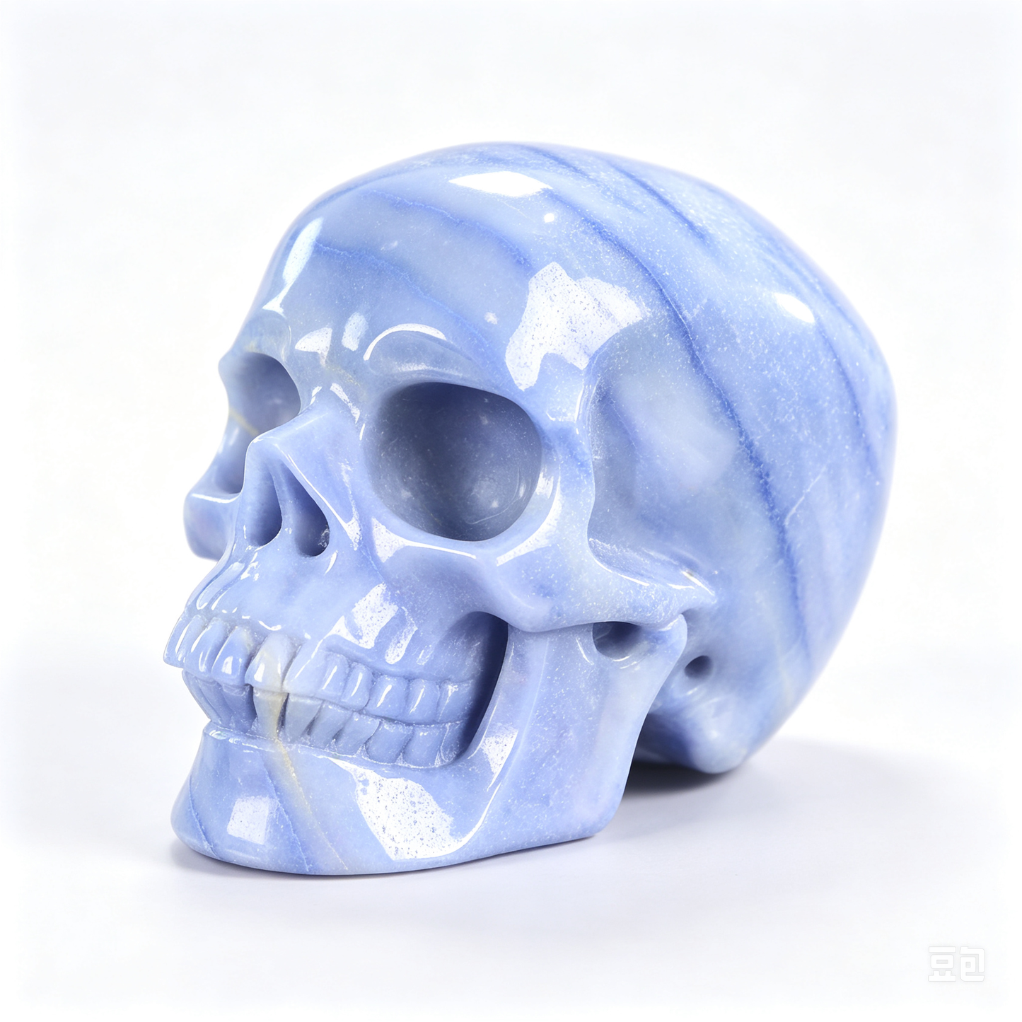 3.0"Natural Blue Aventurine Crystal Skull Spiritual Soothing Ornament