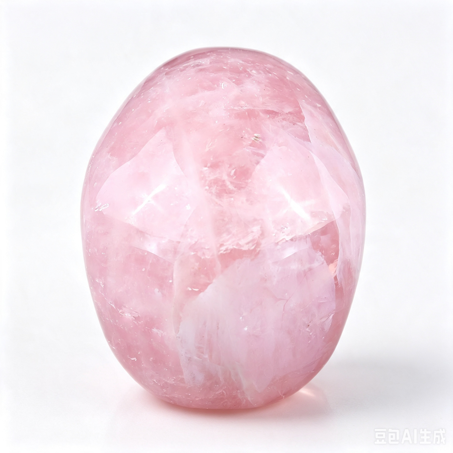 4.5" Natural Rose Quartz Crystal Skull Love Healing Ornament