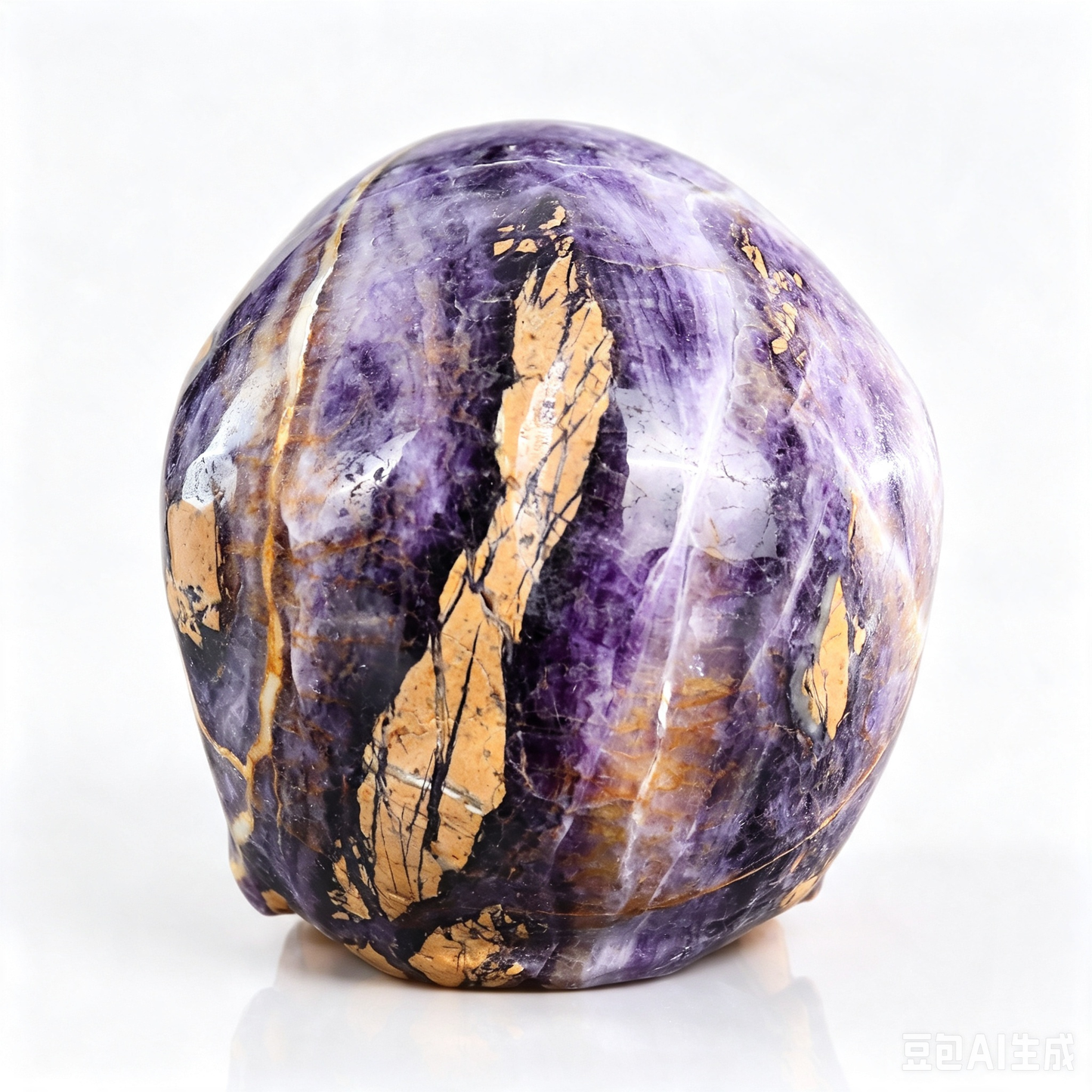 9.2"Hand Carved Purple Fluorite Crystal Skull Spiritual Mental Clarity Ornament