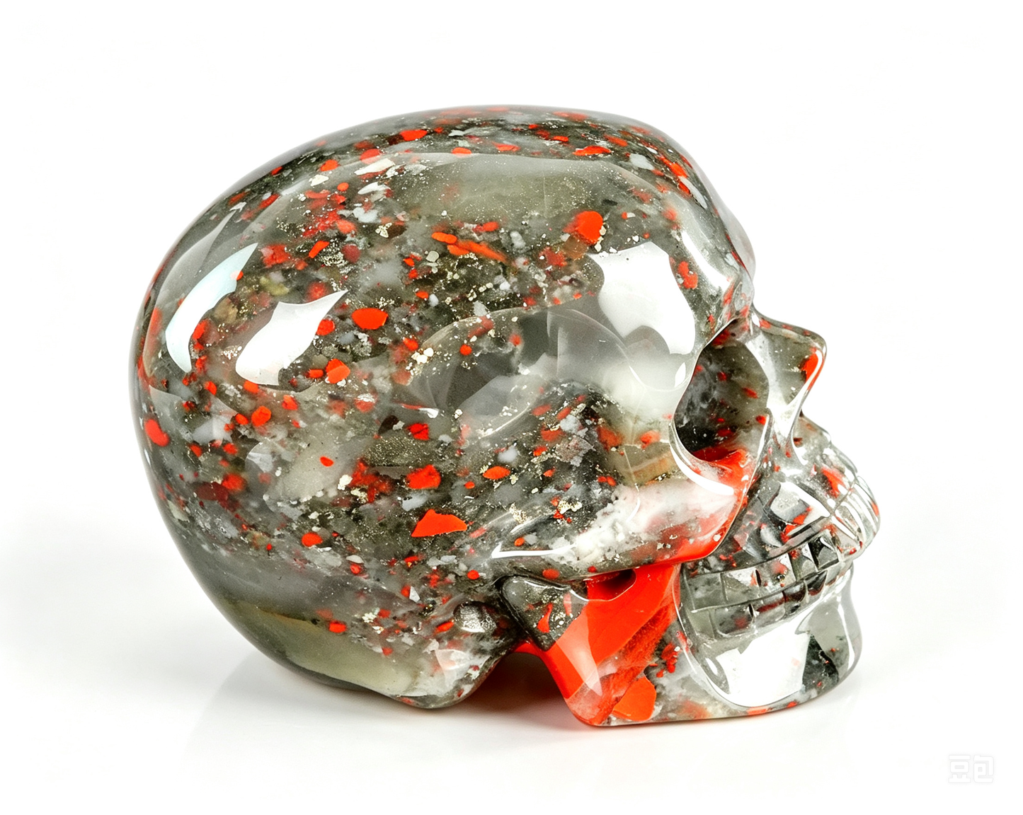 3.0"Natural African Bloodstone Crystal Skull Spiritual Calming Ornament